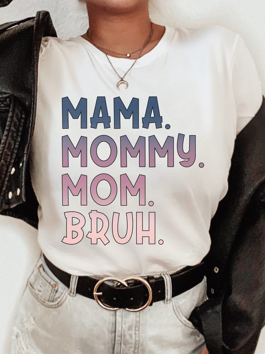 I Went From Mama to Mommy to Mom to Bruh Apron for Sale by CreativaArt