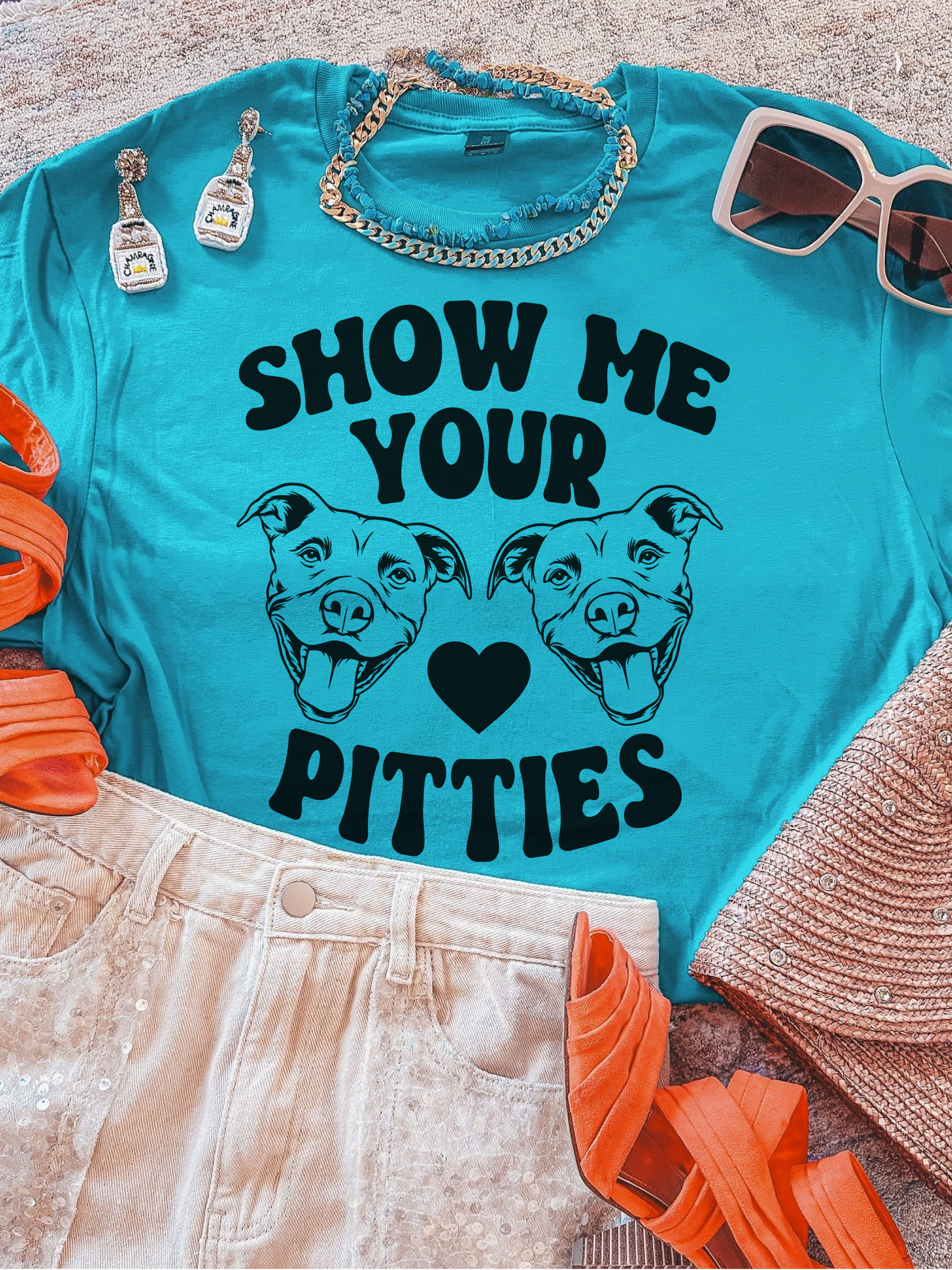 Womens Ask Me About My Pitties Tshirt Funny Flip Up Dog Pitbull
