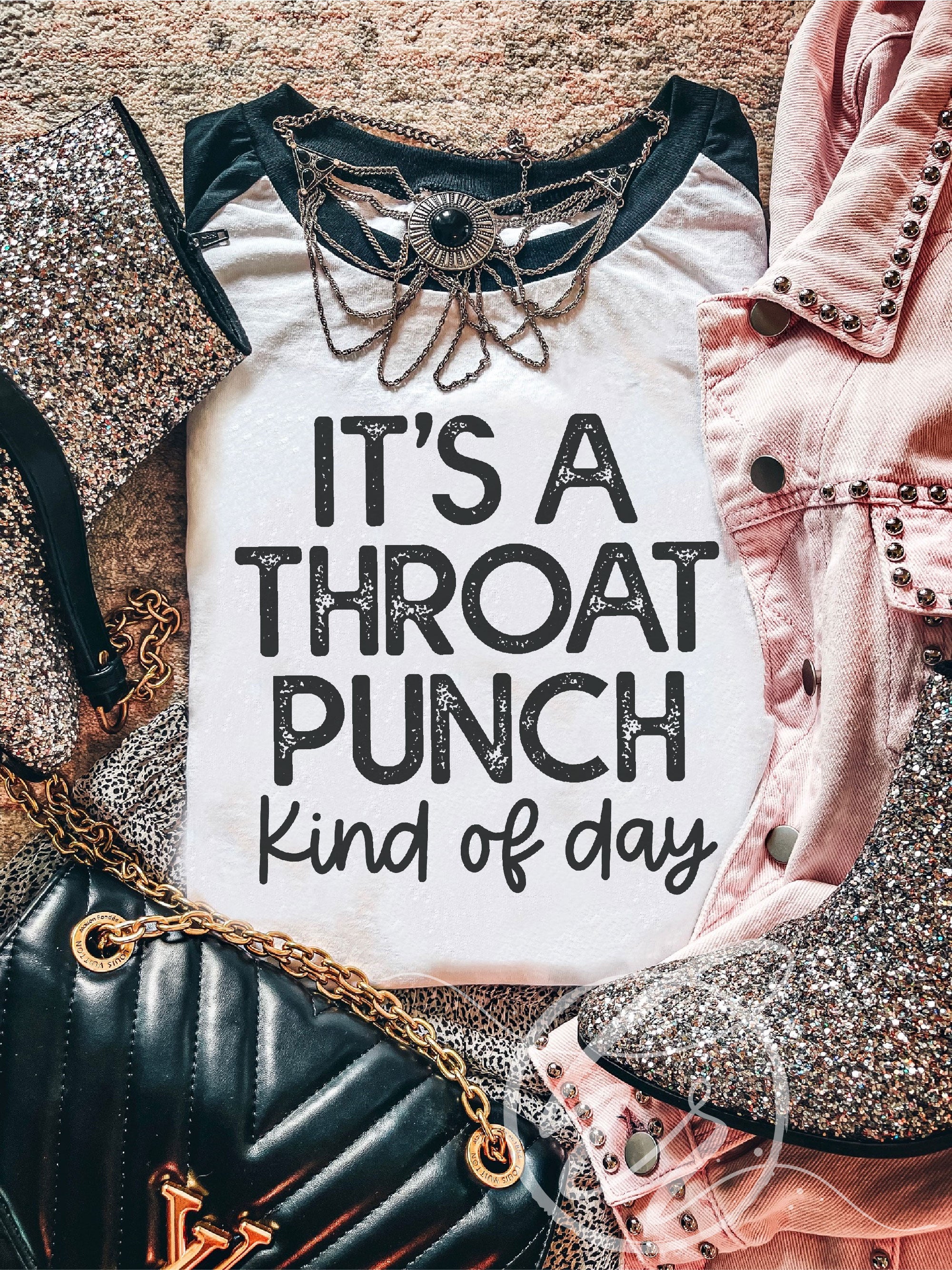 Hippie Runner It s A Throat Punch Kind of Day Baseball Tee Small